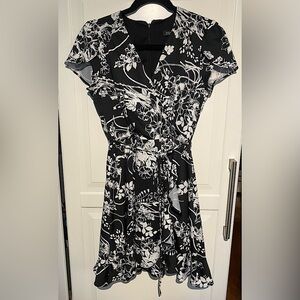 Le Chateau Black and White Floral Dress